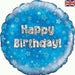 18" Foil Happy Birthday Balloon  - Blue Stars The Ultimate Balloon And Party Shop Cheltenham & Gloucester Balloons & Fancy Dress 