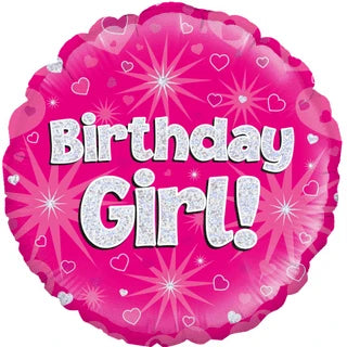 18" Foil Happy Birthday - Birthday Girl Bright Pink The Ultimate Balloon And Party Shop Cheltenham & Gloucester Balloons & Fancy Dress 