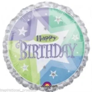 18" Foil Happy Birthday Blue/Green Sparkle The Ultimate Balloon And Party Shop Cheltenham & Gloucester Balloons & Fancy Dress 