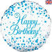 18" Foil Happy Birthday  - Blue Sparkle Dots The Ultimate Balloon And Party Shop Cheltenham & Gloucester Balloons & Fancy Dress 