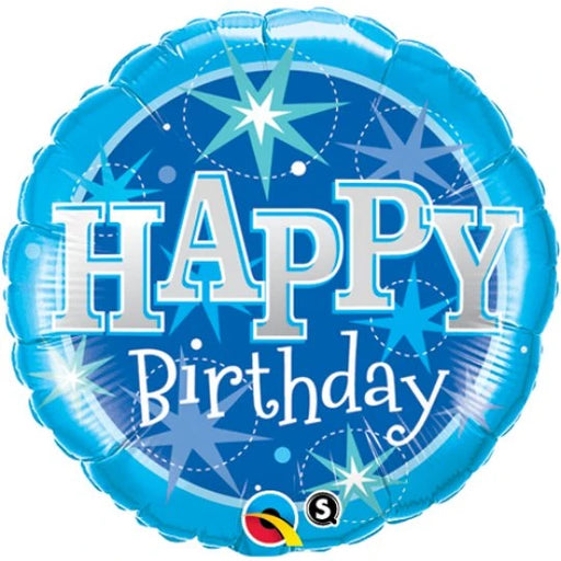 18" Foil Happy Birthday - Blue Star Sparkle The Ultimate Balloon And Party Shop Cheltenham & Gloucester Balloons & Fancy Dress 