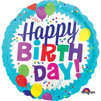 18" Foil Happy Birthday Bright Balloons The Ultimate Balloon And Party Shop Cheltenham & Gloucester Balloons & Fancy Dress 
