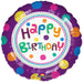 18" Foil Happy Birthday - Colourful Dots The Ultimate Balloon And Party Shop Cheltenham & Gloucester Balloons & Fancy Dress 