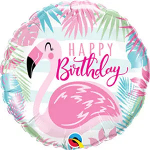 18" Foil Happy Birthday - Flamingo The Ultimate Balloon And Party Shop Cheltenham & Gloucester Balloons & Fancy Dress 