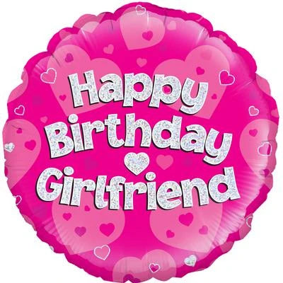 18" Foil Happy Birthday - Girlfriend The Ultimate Balloon And Party Shop Cheltenham & Gloucester Balloons & Fancy Dress 