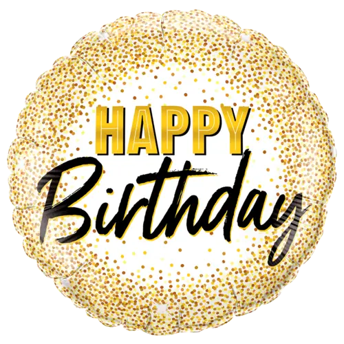 18" Foil Happy Birthday Gold Sparkle Dots The Ultimate Balloon And Party Shop Cheltenham & Gloucester Balloons & Fancy Dress 