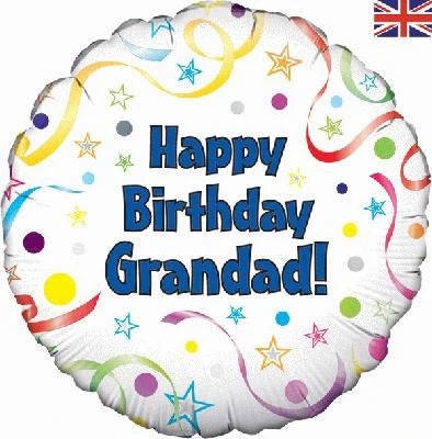 18" Foil Happy Birthday - Grandad The Ultimate Balloon And Party Shop Cheltenham & Gloucester Balloons & Fancy Dress 