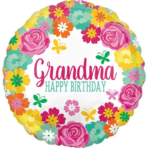 18" Foil Happy Birthday - Grandma The Ultimate Balloon And Party Shop Cheltenham & Gloucester Balloons & Fancy Dress 