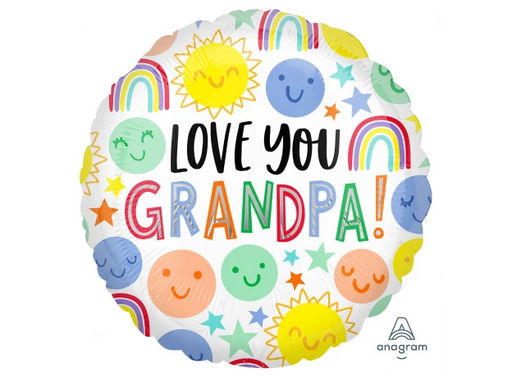18" Foil Happy Birthday - Grandpa The Ultimate Balloon And Party Shop Cheltenham & Gloucester Balloons & Fancy Dress 