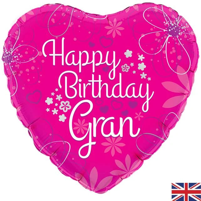 18" Foil Happy Birthday - Happy Birthday Gran The Ultimate Balloon And Party Shop Cheltenham & Gloucester Balloons & Fancy Dress 