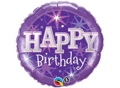 18" Foil Happy Birthday  - Purple Dazzle The Ultimate Balloon And Party Shop Cheltenham & Gloucester Balloons & Fancy Dress 