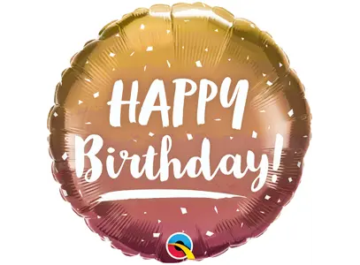 18" Foil Happy Birthday  - Rose Gold Ombre The Ultimate Balloon And Party Shop Cheltenham & Gloucester Balloons & Fancy Dress 