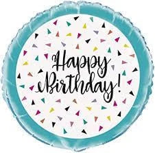 18" Foil Happy Birthday - Triangles The Ultimate Balloon And Party Shop Cheltenham & Gloucester Balloons & Fancy Dress 
