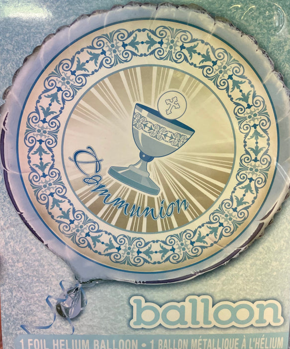 18" Foil Holy Communion Balloon - Blue The Ultimate Balloon And Party Shop Cheltenham & Gloucester Balloons & Fancy Dress 