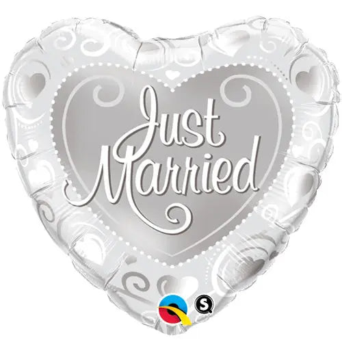 18" Foil Just Married Balloon The Ultimate Balloon And Party Shop Cheltenham & Gloucester Balloons & Fancy Dress 