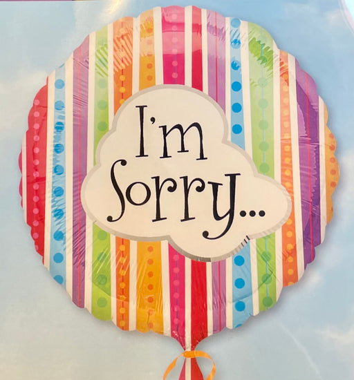 18" Foil Leaving Balloon - I’m Sorry Stripes The Ultimate Balloon And Party Shop Cheltenham & Gloucester Balloons & Fancy Dress 