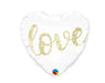 18" Foil Love Heart White/Gold Balloon The Ultimate Balloon And Party Shop Cheltenham & Gloucester Balloons & Fancy Dress 
