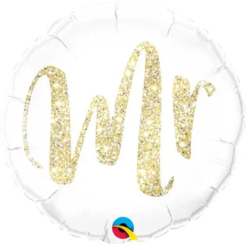 18" Foil Mr White/Gold Balloon The Ultimate Balloon And Party Shop Cheltenham & Gloucester Balloons & Fancy Dress 