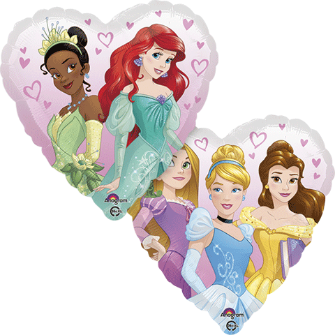 18" Foil Princess Printed Heart shaped Balloon The Ultimate Balloon And Party Shop Cheltenham & Gloucester Balloons & Fancy Dress 