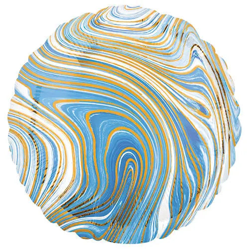 18" Foil Round Balloon - Blue Marblez The Ultimate Balloon And Party Shop Cheltenham & Gloucester Balloons & Fancy Dress 