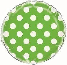 18" Foil Round Balloon - Lime Green Spots The Ultimate Balloon And Party Shop Cheltenham & Gloucester Balloons & Fancy Dress 