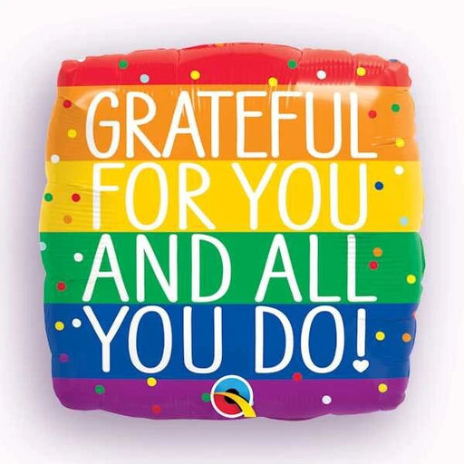 18" Foil So Grateful Rainbow Balloon The Ultimate Balloon And Party Shop Cheltenham & Gloucester Balloons & Fancy Dress 