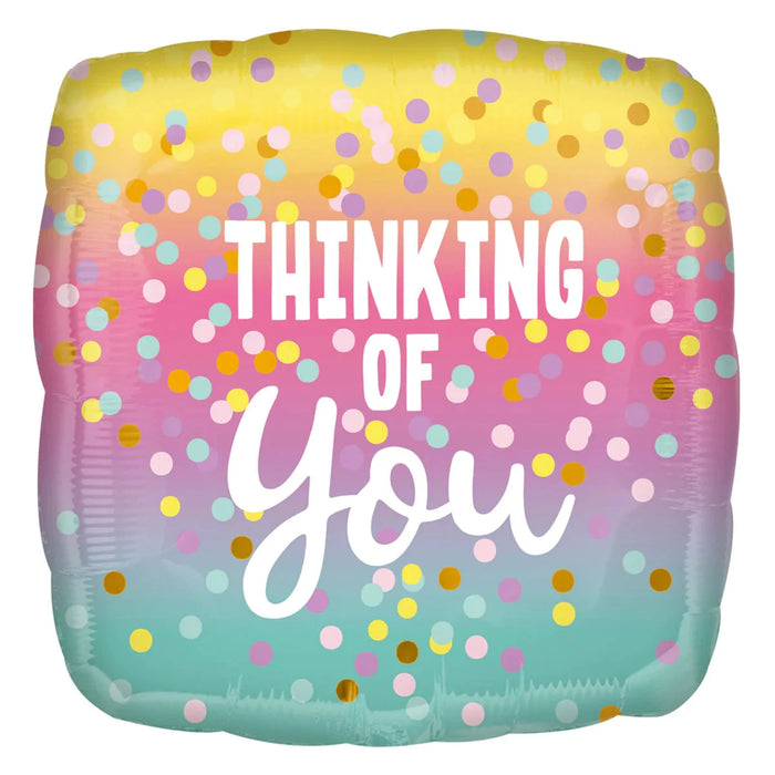 18" Foil Thinking Of You Bright Balloon The Ultimate Balloon And Party Shop Cheltenham & Gloucester Balloons & Fancy Dress 