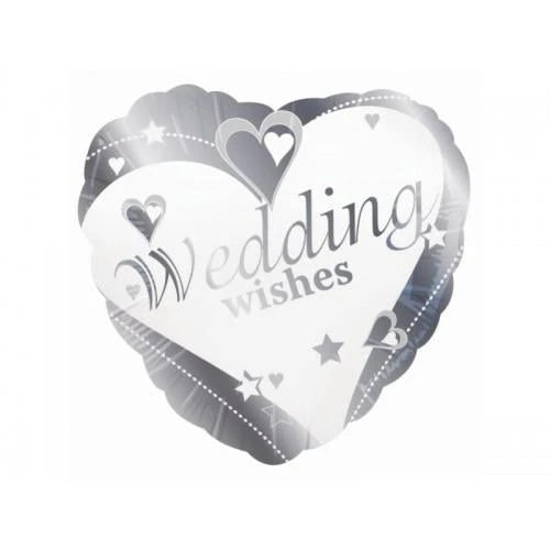 18" Foil Wedding Wishes Heart Balloon The Ultimate Balloon And Party Shop Cheltenham & Gloucester Balloons & Fancy Dress 