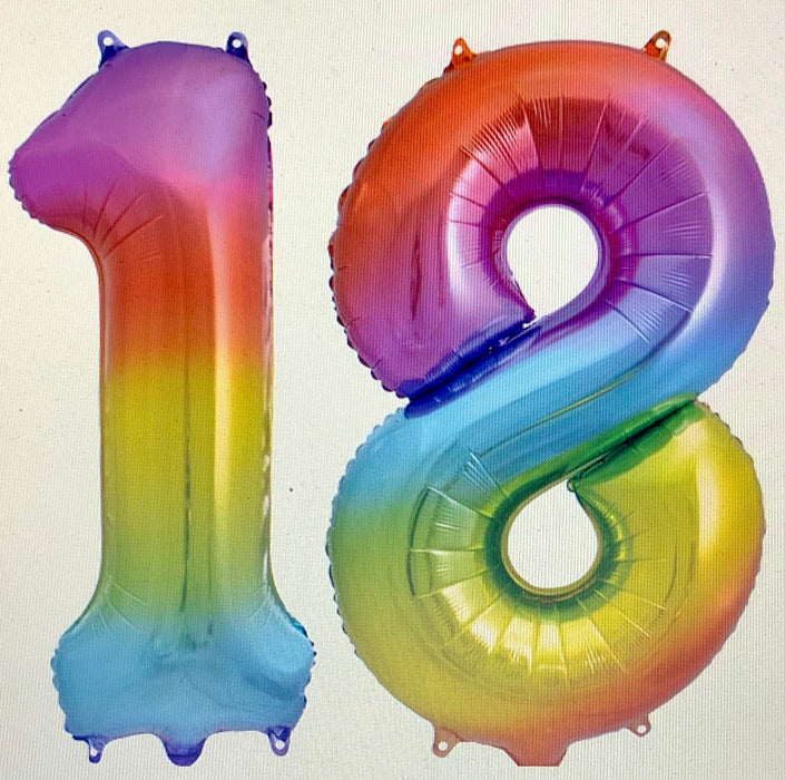 Age 18 Number Foil Balloons - The Ultimate Balloon & Party Shop