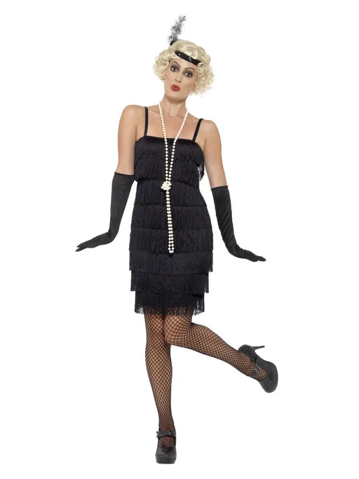 1920's Flapper Black (Short) Costume The Ultimate Balloon And Party Shop Cheltenham & Gloucester Balloons & Fancy Dress 