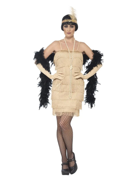 1920's Flapper Gold (Short) Costume The Ultimate Balloon And Party Shop Cheltenham & Gloucester Balloons & Fancy Dress 