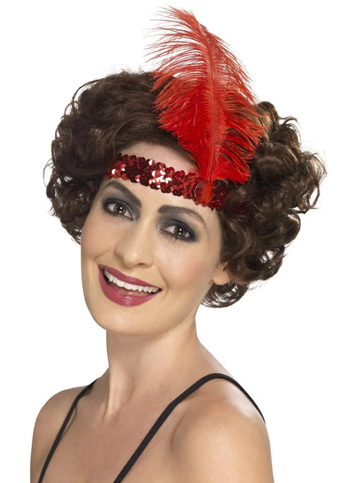 1920's Flapper Red Sequin Headband The Ultimate Balloon And Party Shop Cheltenham & Gloucester Balloons & Fancy Dress 