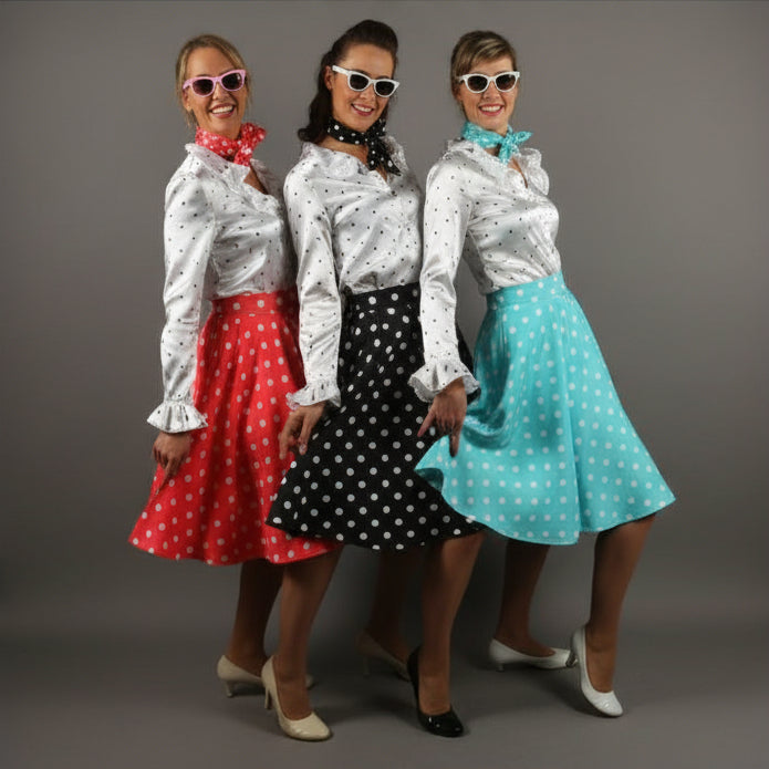 1950s Polka Dot Skirt Hire Costume The Ultimate Balloon And Party Shop Cheltenham & Gloucester Balloons & Fancy Dress 
