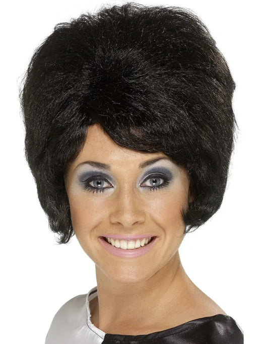 1960's Beehive Black Wig The Ultimate Balloon And Party Shop Cheltenham & Gloucester Balloons & Fancy Dress 