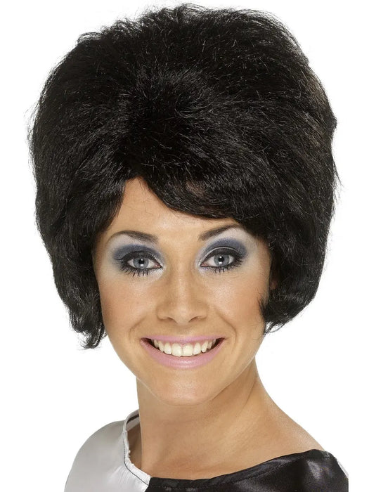 1960's Beehive Black Wig The Ultimate Balloon And Party Shop Cheltenham & Gloucester Balloons & Fancy Dress 