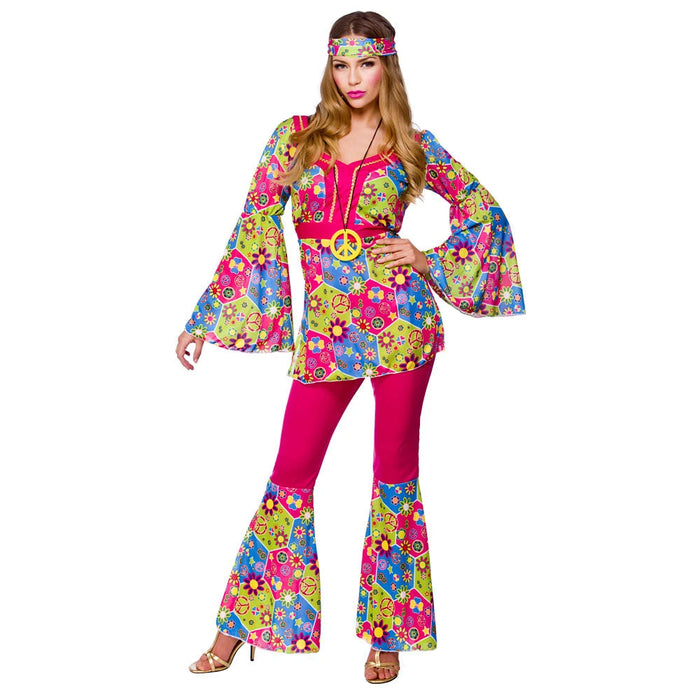1960's Groovy Lady Costume The Ultimate Balloon And Party Shop Cheltenham & Gloucester Balloons & Fancy Dress 