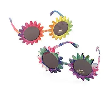 1960's Multicolored Flower Power Glasses The Ultimate Balloon And Party Shop Cheltenham & Gloucester Balloons & Fancy Dress 