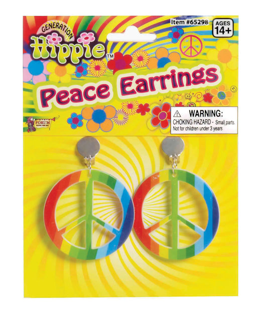 1960's Multicolored Peace Earrings The Ultimate Balloon And Party Shop Cheltenham & Gloucester Balloons & Fancy Dress 