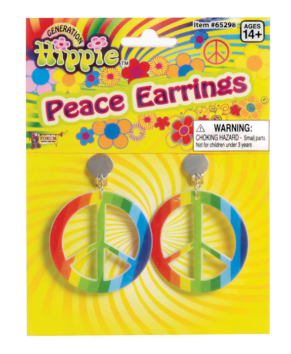 1960's Multicolored Peace Earrings The Ultimate Balloon And Party Shop Cheltenham & Gloucester Balloons & Fancy Dress 