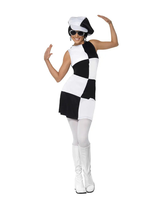 1960's Party Girl Black/White Costume The Ultimate Balloon And Party Shop Cheltenham & Gloucester Balloons & Fancy Dress 