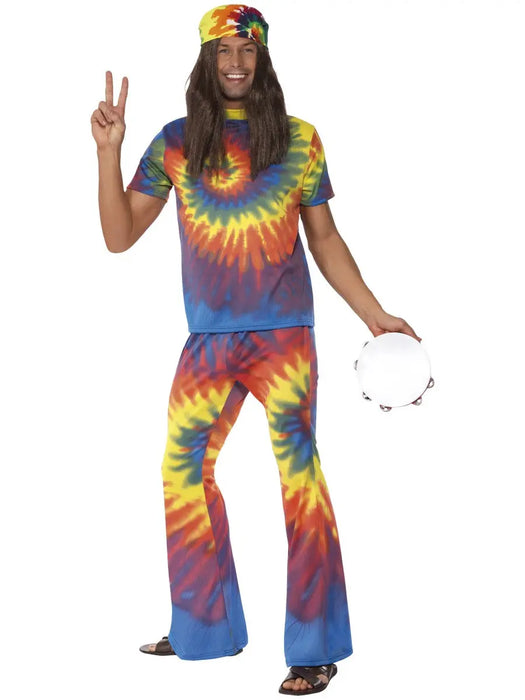 1960's Tie Dye Male Costume The Ultimate Balloon And Party Shop Cheltenham & Gloucester Balloons & Fancy Dress 