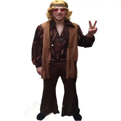1960s/1970s Hippy Hire Costume - Brown The Ultimate Balloon And Party Shop Cheltenham & Gloucester Balloons & Fancy Dress 