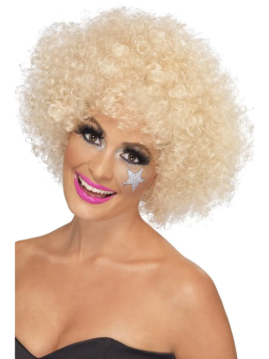 1970's Afro Blonde Wig The Ultimate Balloon And Party Shop Cheltenham & Gloucester Balloons & Fancy Dress 