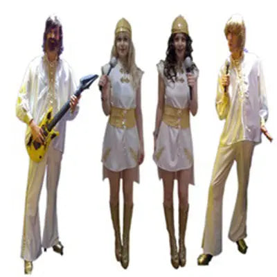 1970s Abba White Suit Hire Costume The Ultimate Balloon And Party Shop Cheltenham & Gloucester Balloons & Fancy Dress 