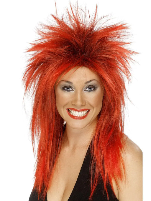 1980's Rock Diva Red Wig The Ultimate Balloon And Party Shop Cheltenham & Gloucester Balloons & Fancy Dress 