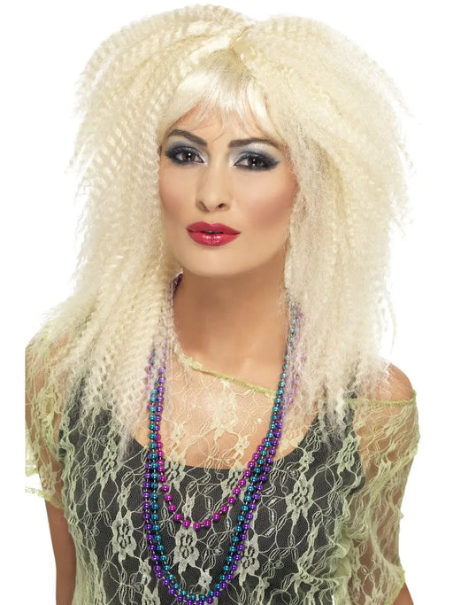 1980's Trademark Crimp Blonde Wig The Ultimate Balloon And Party Shop Cheltenham & Gloucester Balloons & Fancy Dress 