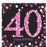 Age 40 Napkins - Black and Hot Pink - The Ultimate Balloon & Party Shop