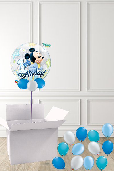 Mickey Mouse 1st Birthday Bubble in a Box delivered Nationwide - The Ultimate Balloon & Party Shop