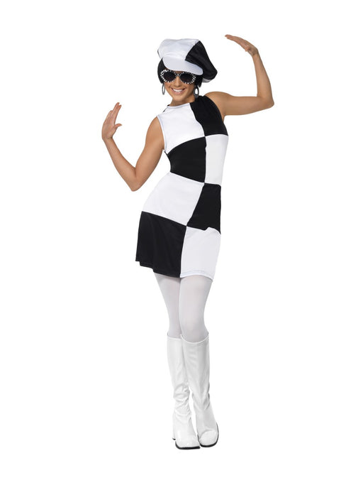 1960's Party Girl Black/White Costume - The Ultimate Balloon & Party Shop