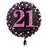 18" Foil Age 21 Black/Pink Dots Balloon - The Ultimate Balloon & Party Shop